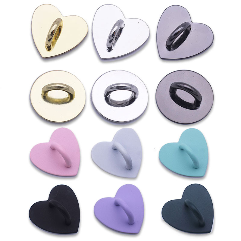 Phone Accessories Popsocket - 5PCS Kawaii กาวโลหะหัวใจ Charm ผู้ถือโทรศัพท์มือถือกรณีแหวนนิ้วมือ Hook