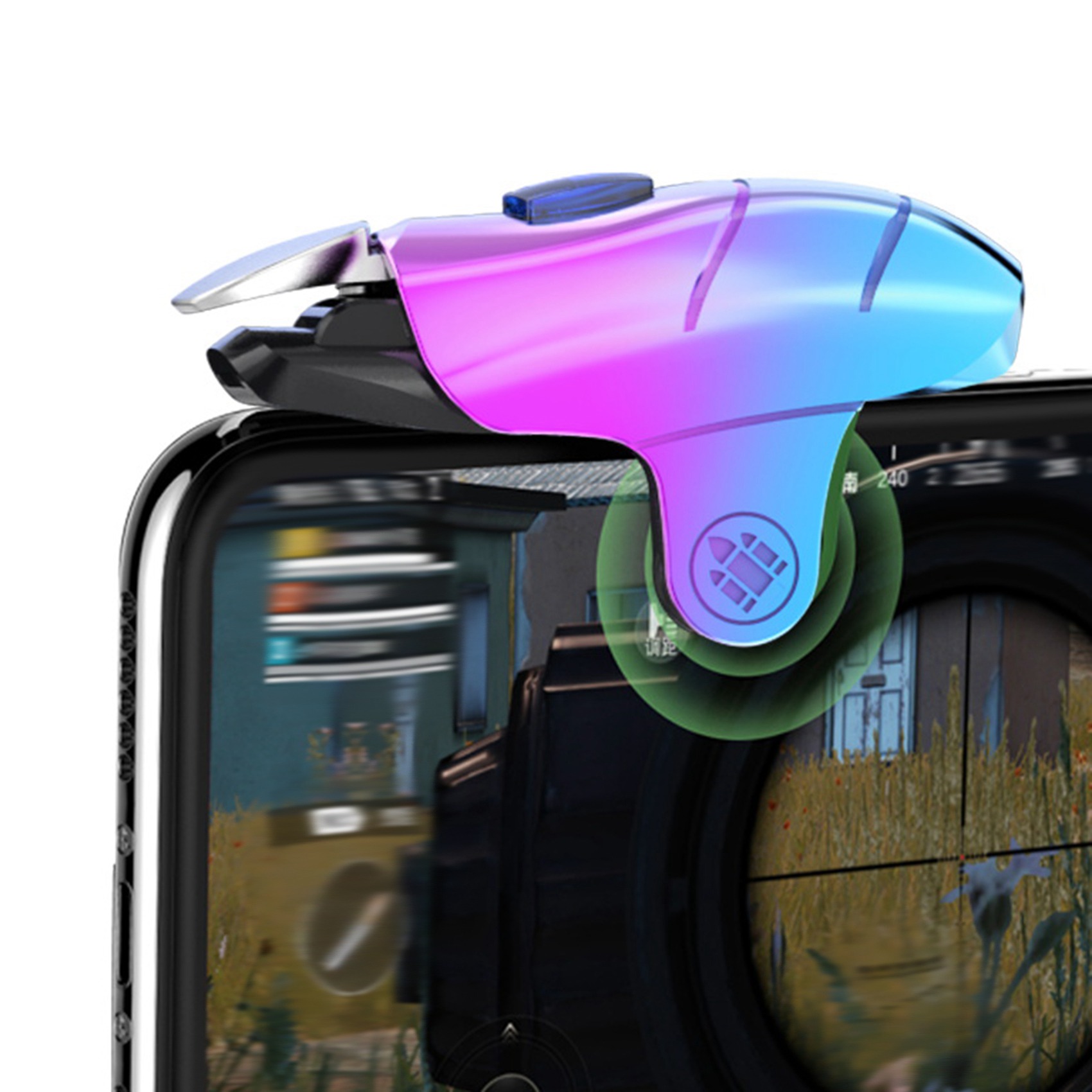 Gaming Trigger Phone - A42T-2PCS โทรศัพท์เกมทริกเกอร์ปุ่มเกมแพดสำหรับ PUBG LOL L1R1 ตัวควบคุมเกมยิงสำหรับโทรศัพท์แอนดรอยด์