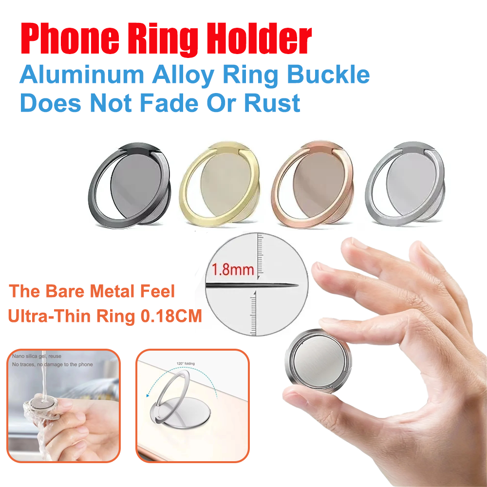 Phone Accessories Popsocket - ที่วางโทรศัพท์แบบวงแหวนโลหะบางเฉียบ หมุนได้ 360 องศา ° ขาตั้งโทรศัพท์แบบพับได้
