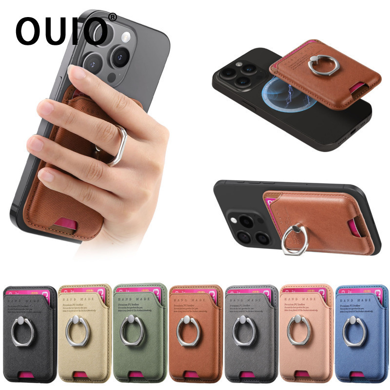 Phone Accessories Popsocket - กระเป๋าใส่บัตรโทรศัพท์กันลื่น OUIO เหมาะสำหรับเคสโทรศัพท์แม่เหล็ก Magsafe กระเป๋าสตางค์อเนกประสงค์ ที่ยึดแหวนนิ้วมือ
